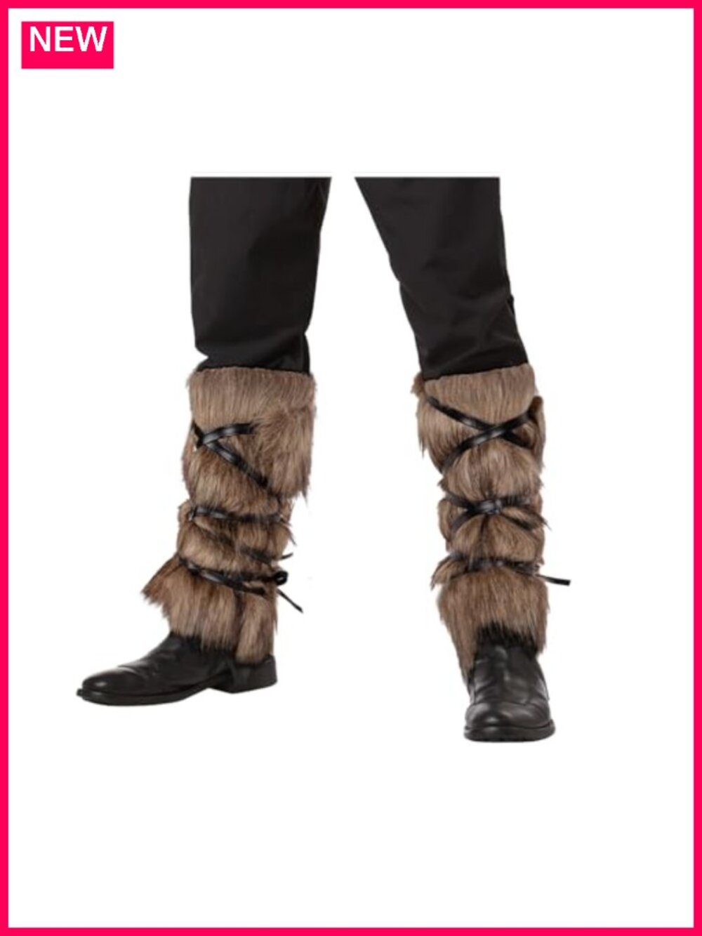 Faux Fur Viking Leg Warmers Boot Covers Medieval Costume LARP